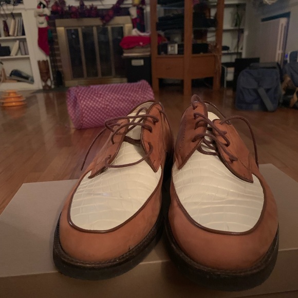 DAVANZATI Other - DAVANZATI snake skin and suede shoes, 9 1/2 rust and cream on snakeskin instep